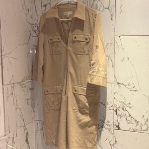 Michael Kors Beige Long Sleeve Dress